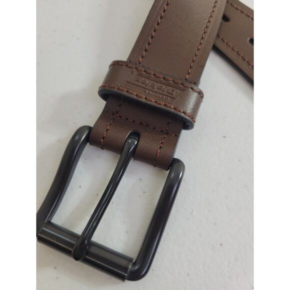 Dickies Brown Genuine Leather Formal Career Casual Dress Belt Men's Size 38 - Picture 2 of 10